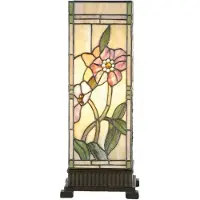 Clayre & Eef Prachtig windlicht Shirley in Tiffany-stijl SHIRLEY, multicolor, Woon-/ Eetkamer, Glas, Tiffany, tafellamp