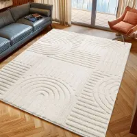 Muratap Japandi art vloerkleed boho scandinavisch laagpolig effen - 120x170 cm