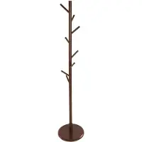 QUVIO Staande kapstok hout - 175 cm hoog - 8 ophanghaken - Bruin