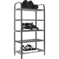 QUVIO Schoenenrek rvs met 5 planken