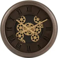 J-Line klok radars romeinse cijfers metaal /goud 52x52x7.5cm