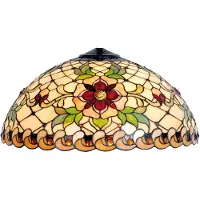 LumiLamp Lampenkap tiffany Ø 50x25 cm rood glas halfrond roos glazen
