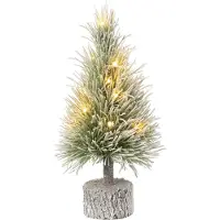 J-Line kerstboom b+led kunststof sneeuw small 15x15x36cm