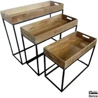 Benoa Sidetable met rand set van 3