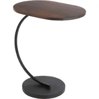 J-Line bijzettafel swoosh ijzer/mangohout /zwart 50x35x59cm