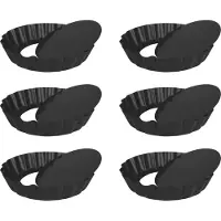 Krumble Quichevormpjes - Set van 6 - Metaal - Diameter 10 cm - Donkergrijs