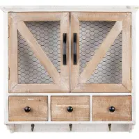 Clayre & Eef Wandkast 53x15x51 cm bruin hout metaal rechthoek opbergkast