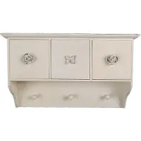 Clayre & Eef Wandkapstok 3 haken 41x12x24 cm mdf kunststof rechthoek