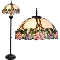 Clayre & Eef Tiffany vloerlamp EMILY, multicolor, Woon-/ Eetkamer, Glas, Tiffany, vloerlamp