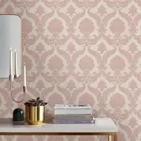 Overig Vliesbehang Classic & Elegant 25724 - Metallic Zandkleur - Roze - 10,05m X 53cm