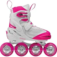 Roces Moody X TIF Girl Verstelbare Skeelers Kinderen – Inline Skates – Meegroei Skates – Wit Roze – Maat 36-40