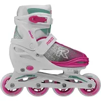 Roces Jokey X Verstelbare Skeelers Meisjes – Inline Skates – Meegroei Skates – Wit Roze – Maat 30-33