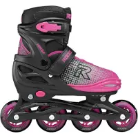Roces Jokey X Verstelbare Skeelers Meisjes – Inline Skates – Meegroei Skates – Zwart Roze – Maat 34-37