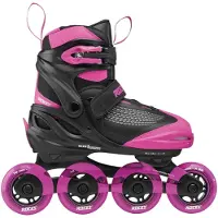 Roces Moody X TIF Girl Verstelbare Skeelers Kinderen – Inline Skates – Meegroei Skates – Zwart Roze – Maat 30-35
