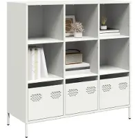 vidaXL Hoge kast 101,5x39x103,5 cm staal wit