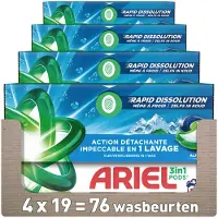 Ariel 4x 3in1 Wasmiddel Pods Alpine 19 Stuks