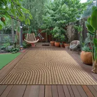 Muratap Timber buitenkleed – japandi, indoor & outdoor, jute-look vloerkleed,