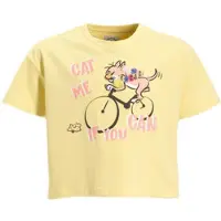 Me & My Monkey T-shirt met printopdruk geel Meisjes Katoen Ronde hals - maat 170/176