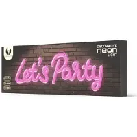 Forever Light Neon LED-paneel, "LET'S PARTY", roze, model FPNE20, "". Decoratieve verlichting om op te hangen