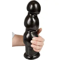 Dinoo Geribbelde Dildo Gaston' 27,5 cm - zwart