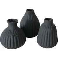 Boltze set van 3 zwarte vaasjes Esko