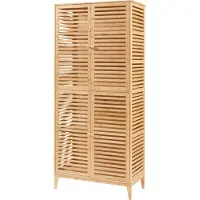 En.casa Badkamerkast Raurgela bamboe 180x80x40 cm naturel []