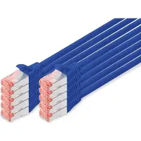Digitus DK-16440025-B10. Patchkabel Cat. 6, S/FTP, 0,25 meter, blauw, verpakking van 10 stuks