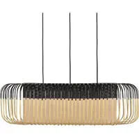 Forestier Hanglamp Bamboo oval, dimbaar, hout licht, Woon-/ Eetkamer, Bamboe, Design, Hanglamp