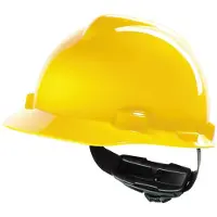 MSA BOUWHELM V-GARD FAS-TRAC - GEEL 52 T/M 64 CM