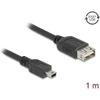 DeLOCK 81524 USB-kabel USB 2.0 1 m Mini-USB B USB A Zwart