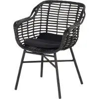 Hartman Tuinstoel Cecilia Dining Chair alu legs Carbon Black Black Puma Wicker