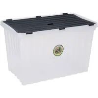 Bathroom Solutions Opslagbak/opbergdoos/organizer - met deksel - kunststof - 76 Liter - Opbergbox