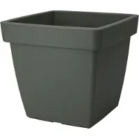 Pro Garden Plantenpot/bloempot Square Classic - kunststof - donkergroen - D39 x H35 cm - tuin potten
