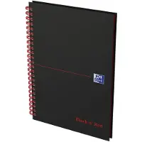 Oxford 5 x Notitieboek Oxford Black n' Red * A5 * spiraal * 70v * hard cover * lijn