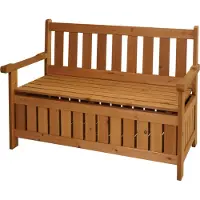 MCW Tuinbank -L68 met opbergruimte, kistbank, zitbank met opbergvak, buitenbank van sparrenhout MVG 114 cm, bruin