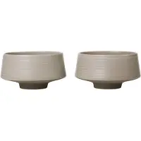 Broste Copenhagen Miko schaal Ø14 cm 2-pack Warm grey