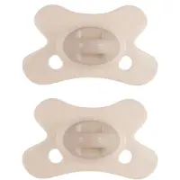 Difrax Fopspeen Natural - 0 tot 6 Maanden - Beige - 2 Stuks
