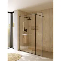 Riho Define 400 Inloopdouche Met Profiel 160cm - Gunmetal - Gehard Glas - Douche, Douchewanden, Inloopdouche, Vaste Wand Met Zijwand - 8720702249546