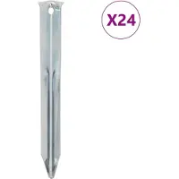 vidaXL Tentharingen 24 st Ø20 mm 17 cm gegalvaniseerd staal