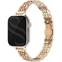 Selencia Slim Steel Jubilee Inspired schakelbandje voor de Apple Watch | 38/40/41/42 mm - Rosé Goud