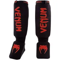 Venum Kontact Shin Guards Scheenbeschermers Zwart Rood - XS