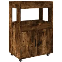vidaXL Drankkar 60x39,5x89 cm bewerkt hout gerookt eikenkleurig