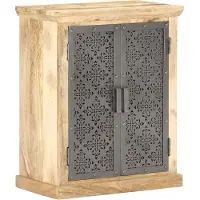 vidaXL Dressoir met stalen deuren 60x35x75 cm massief mangohout
