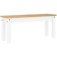 vidaXL Eetkamerbank Panama 105x30x45 cm massief grenenhout wit