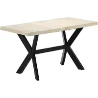 vidaXL Eettafel 140x70x75 cm massief gebleekt mangohout