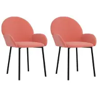 vidaXL Eetkamerstoelen 2 st fluweel roze
