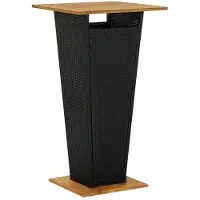 vidaXL Bartafel 60x60x110 cm poly rattan en massief acaciahout zwart