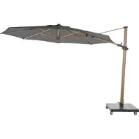 4 Seasons Outdoor Zweefparasol Siesta Premium 350 cm Antraciet Houtlook Frame 4SO Parasol
