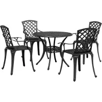 vidaXL 5-delige tuinset, zwart, aluminium gietijzer