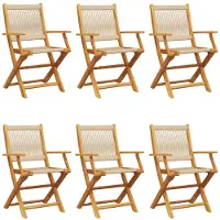 vidaXL Tuinstoelen 8 st inklapbaar massief acaciahout beige